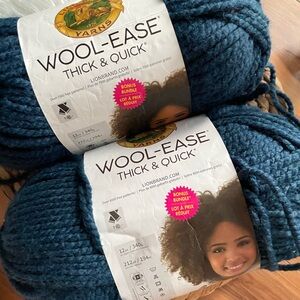 Lion Brand Wool-Ease 2 Thick & Quick Bonus Bundle Yarn in Petrol Blue destash